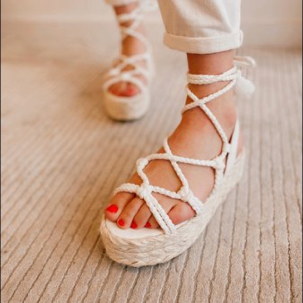 White wedge shoes Brazilian